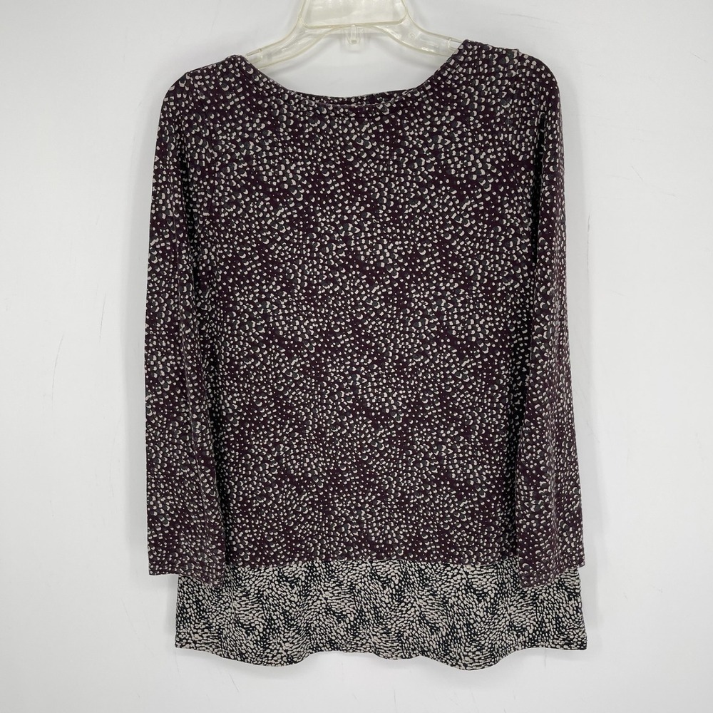 J. Jill Women's Purple Mixed Print Pima Cotton Blend Long Sleeve Tunic Size S
